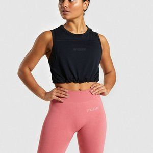 Gymshark - Lightweight Seamless Adjustable Crop Top Black (Small)